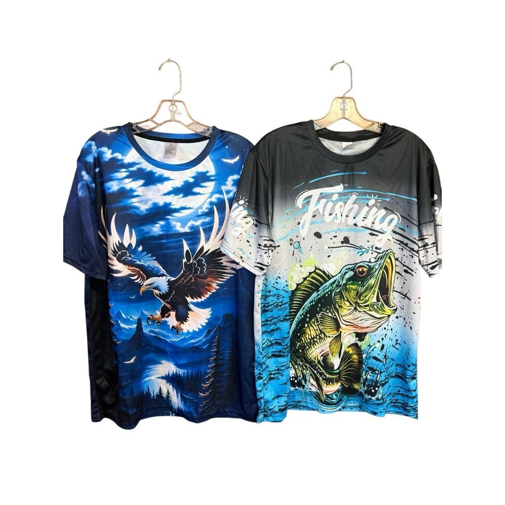 No Brand Lightweight Fishing & Eagle Tees Sz L NWOT